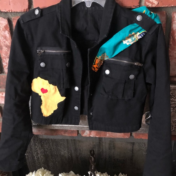 unknown Jackets & Blazers - Black Denim like crop jacket  Size S (juniors)